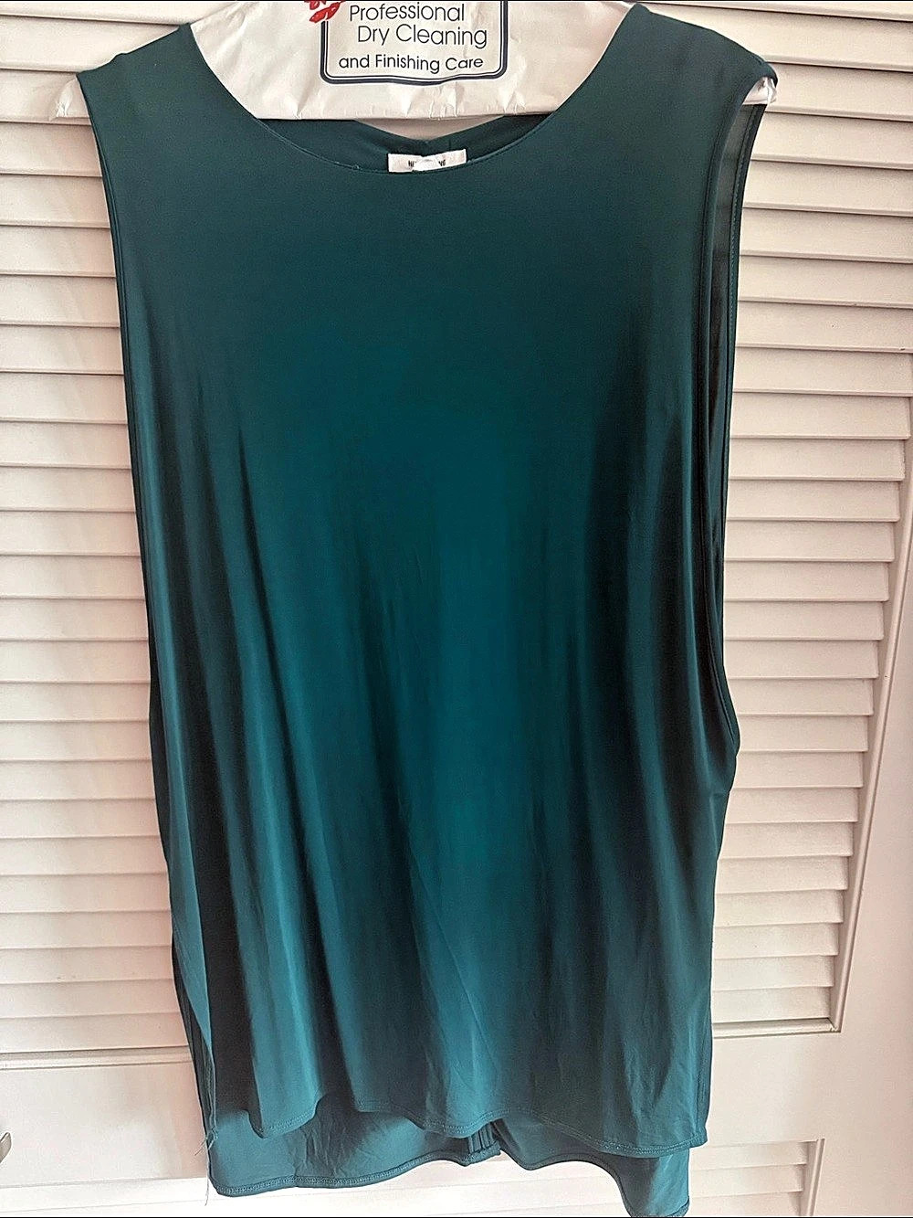 Helmut Lang Sleeveless top in Jade/Deep Aqua, Size Small.